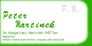 peter martinek business card